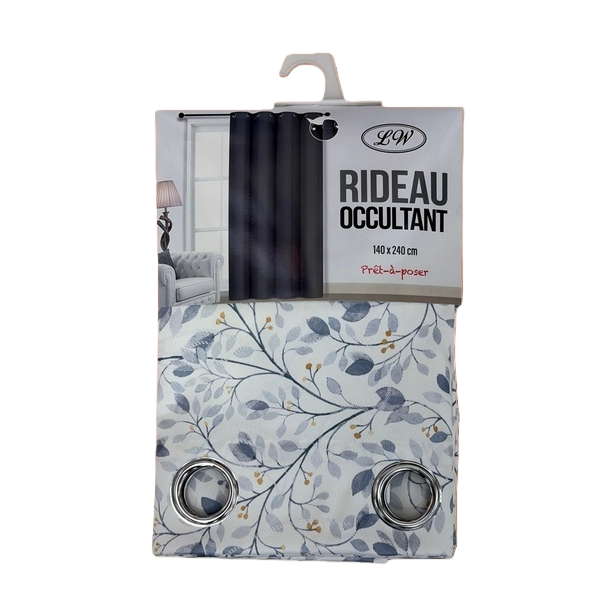 Blue-gray leaf-patterned blackout curtain home textile and home decoration packaging box Item Picture