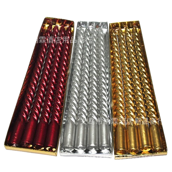 Red, silver and gold spiral electronic candles, decorative vase, ambient lamp, Buddha's ever-burning lamp Item Picture