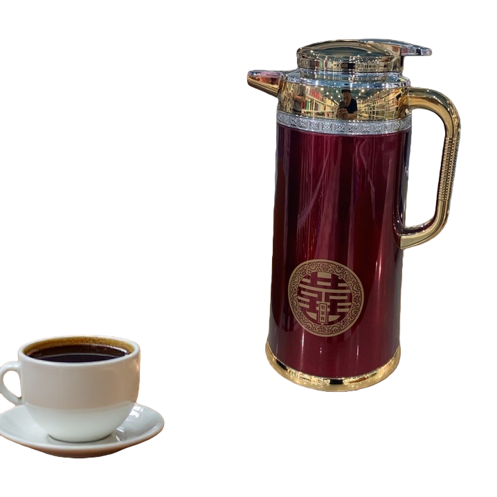 Double Happiness wine red stainless steel electric kettle for heat preservation, Kettle for hot water Item Picture