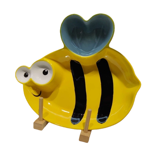 Yellow bee-shaped compartments, 316L stainless steel bowl, instant noodle bowl, ceramic and wooden bowl, POTS, pans and bowls Item Picture