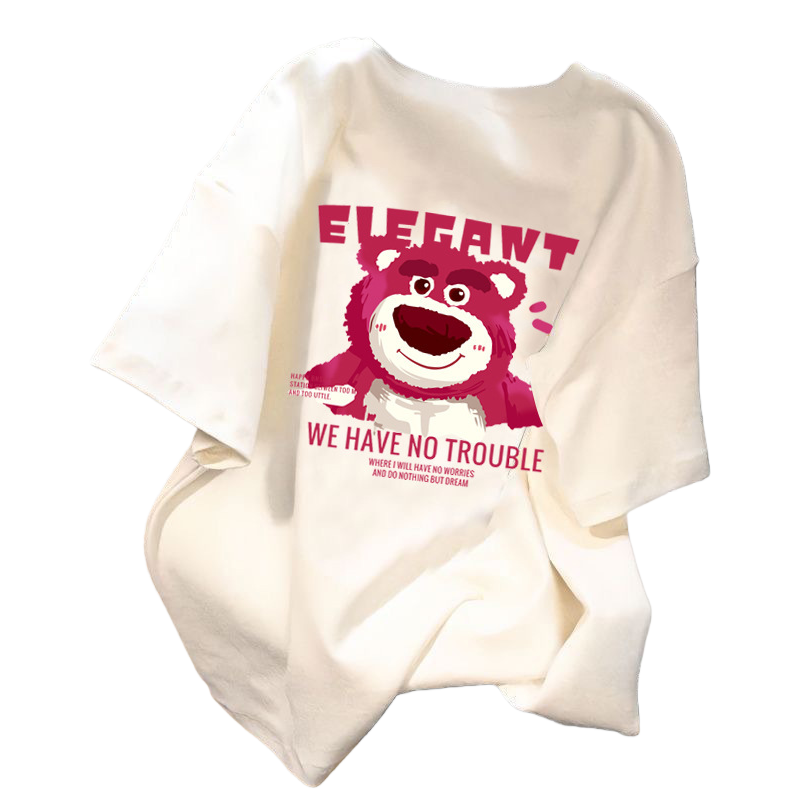 2026 Best-selling cartoon short T-shirts for men and women with a sense of national trend design and printed couple summer loose top T-shirts for women Item Picture