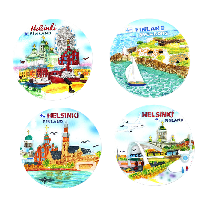 Customized magnetic fridge magnets from Northern Europe and Finland, creative three-dimensional moose painted animal decoration gifts, cultural and creative souvenirs