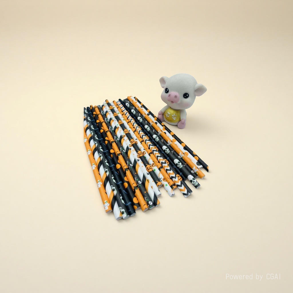 Wholesale of Halloween-themed paper straws for the Day of the Dead decoration party supplies Application Scenario