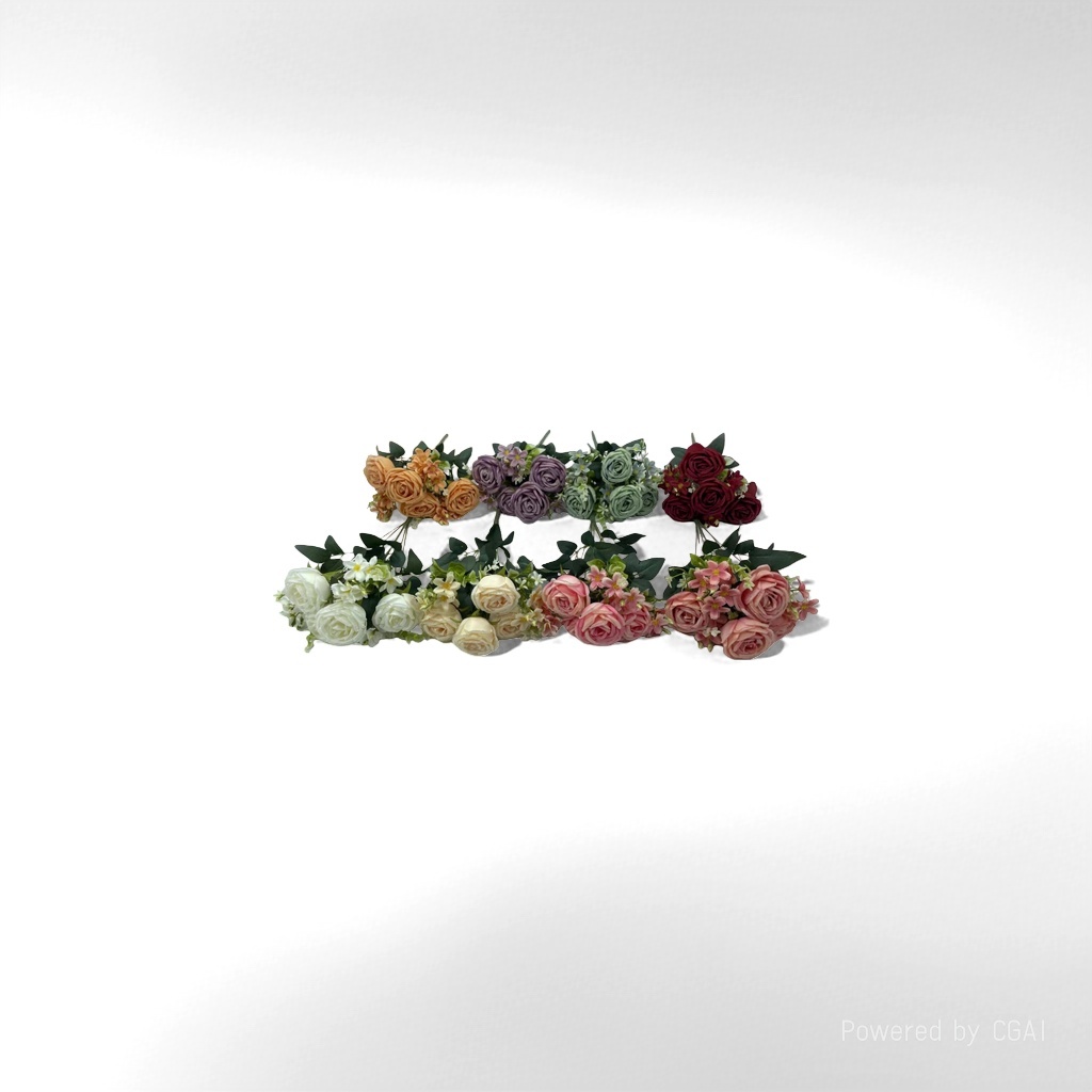 莲花文创多色仿真玫瑰花束紫色针织装饰品假花花片图