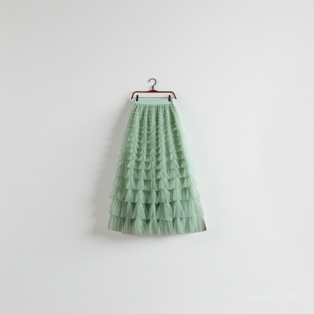 Mesh patchwork cake skirt 2025 Spring/Summer, Autumn/Winter new mid-length skirt, A-line long skirt, puffy gauze skirt