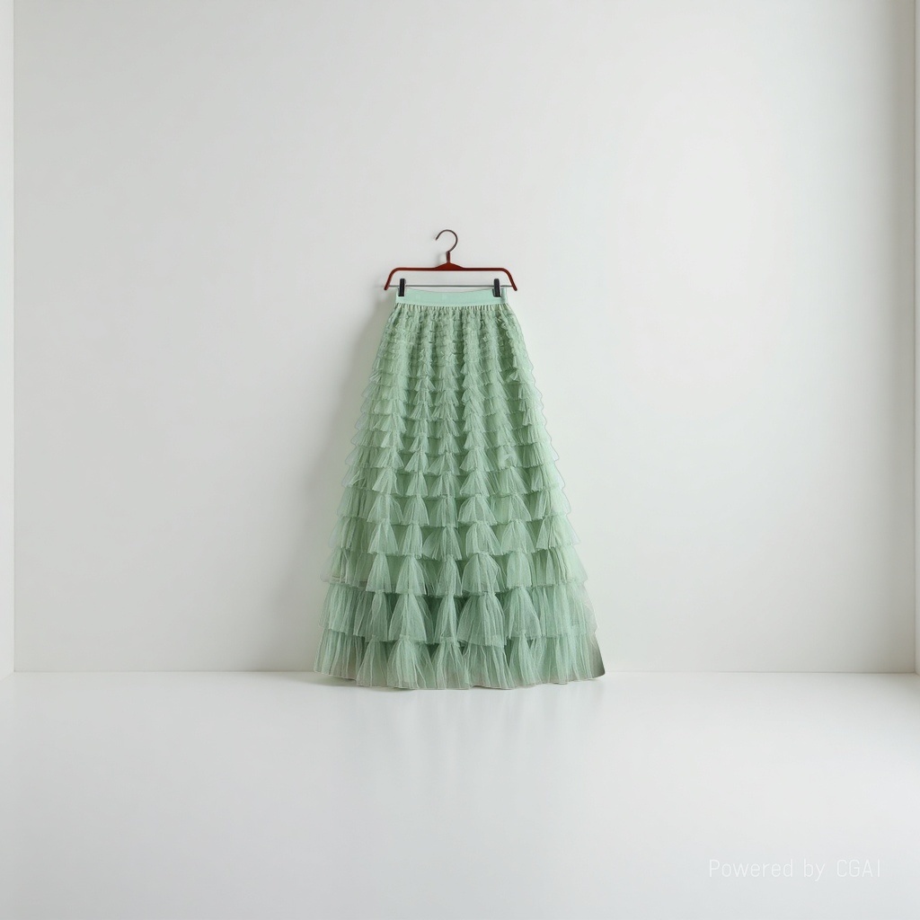 Mesh patchwork cake skirt 2025 Spring/Summer, Autumn/Winter new mid-length skirt, A-line long skirt, puffy gauze skirt details Picture