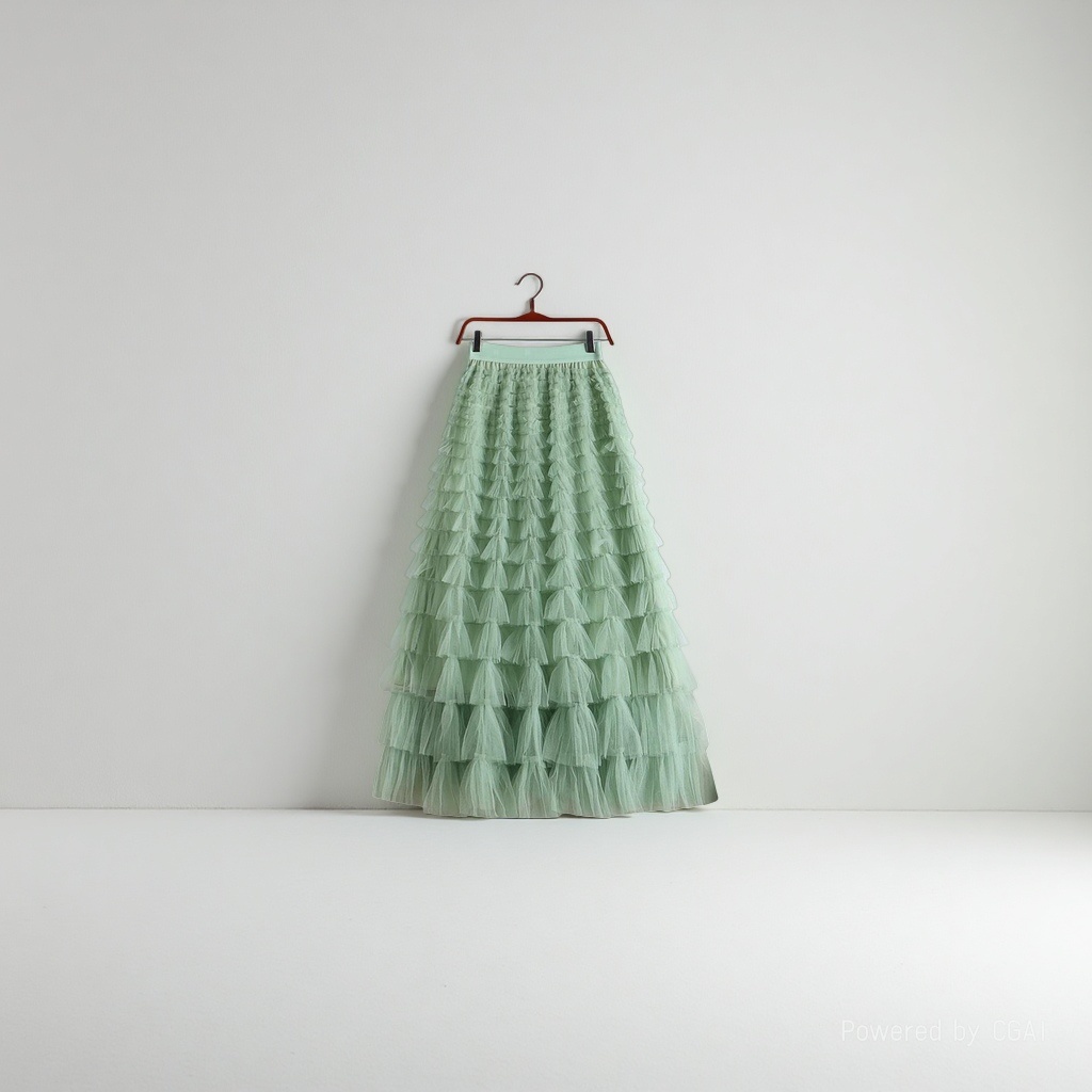 Mesh patchwork cake skirt 2025 Spring/Summer, Autumn/Winter new mid-length skirt, A-line long skirt, puffy gauze skirt Specification image