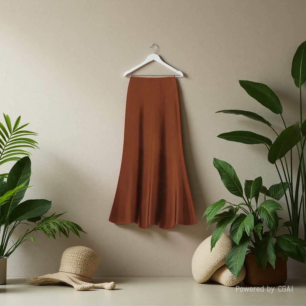 High-waisted, slimming mid-length satin acetate smooth half skirt for spring and summer, new body-hugging fishtail A-line long dress Specification image