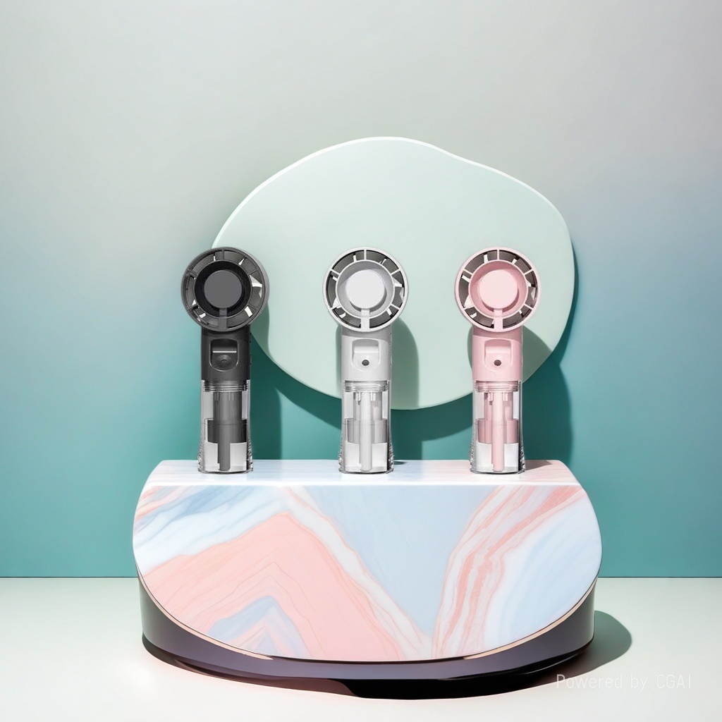 A hot-selling, high-appearancy-level three-color fan that will charm you, a handheld cooling electric fan details Picture