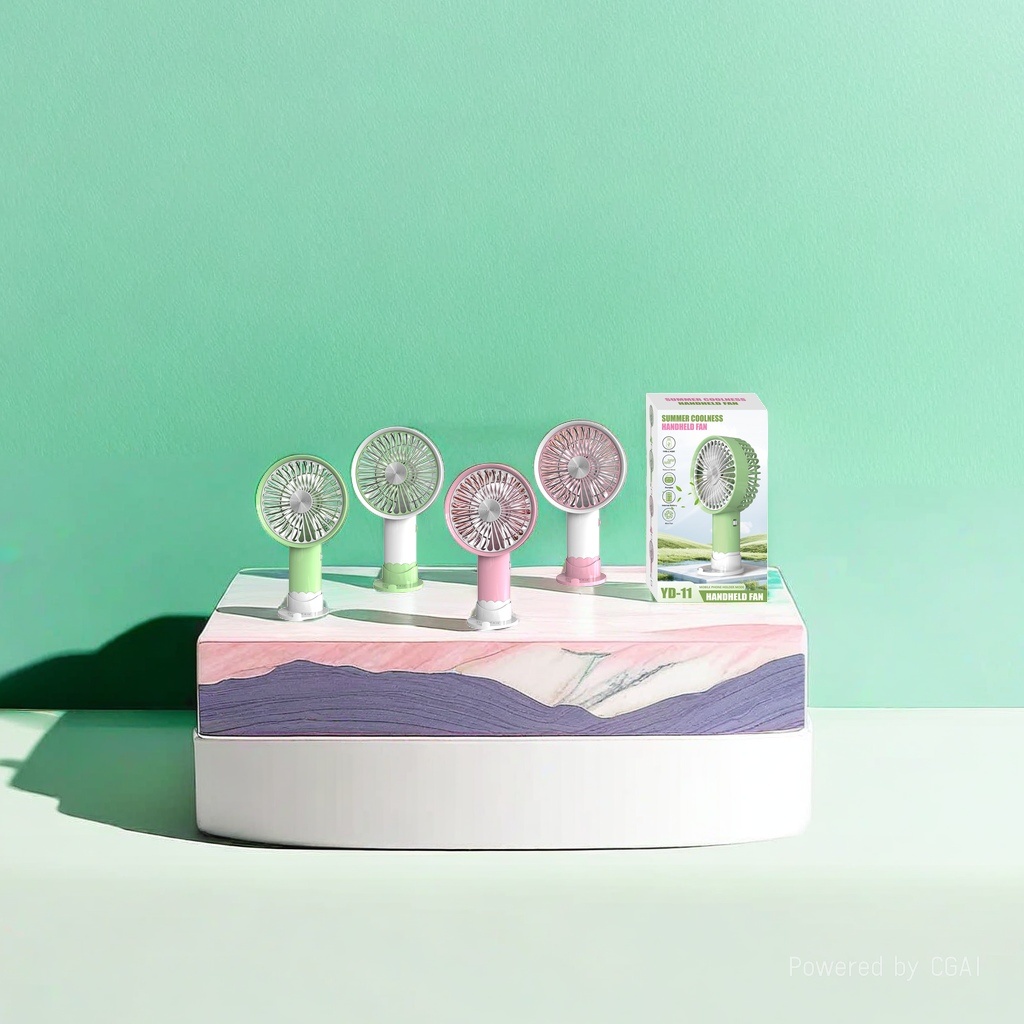 The new high appearance level USB charging mini handheld desktop fan with a cartoon design details Picture