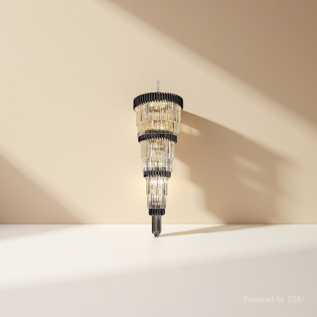 Black metal frame crystal chandelier, small chandelier, lighting fixtures, artistic lamps, Nordic Lantern Festival lamps Specification image