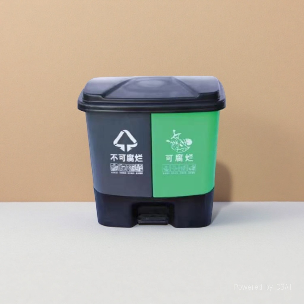 厂家直销分类塑料垃圾桶40L升双室脚踏手提式分类家用果皮箱155833644