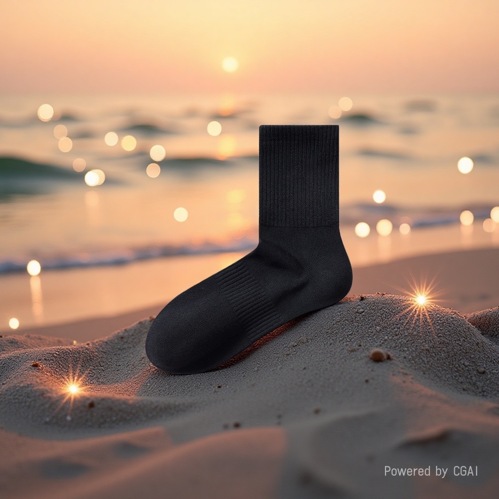 Black mid-calf sporty casual cotton socks for men and women, trendy yoga socks available in both long and short styles Application Scenario