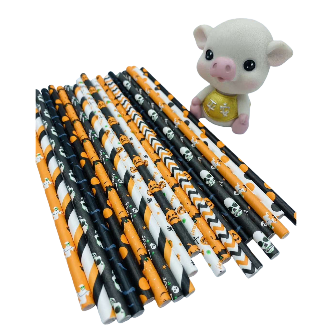 Wholesale of Halloween-themed paper straws for the Day of the Dead decoration party supplies Item Picture