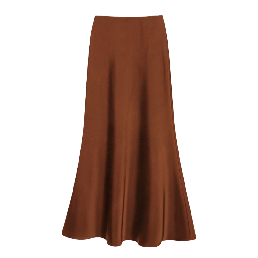 High-waisted, slimming mid-length satin acetate smooth half skirt for spring and summer, new body-hugging fishtail A-line long dress Item Picture