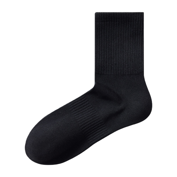 Black mid-calf sporty casual cotton socks for men and women, trendy yoga socks available in both long and short styles Item Picture