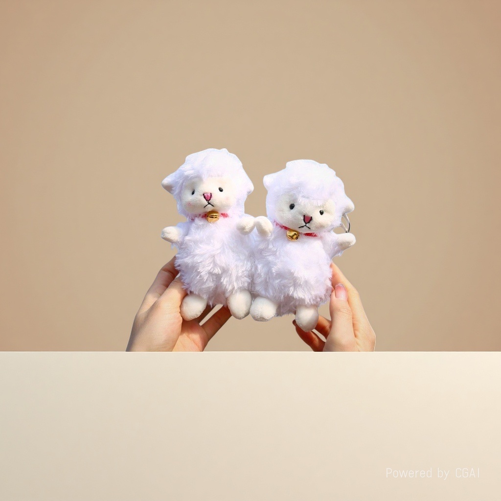 White plush little lamb doll, plush toy doll