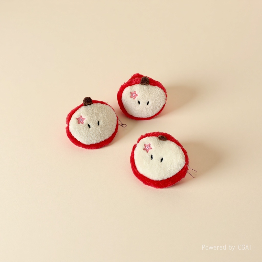 Wholesale of cute Apple coin purses and creative cartoon plush pendants details Picture