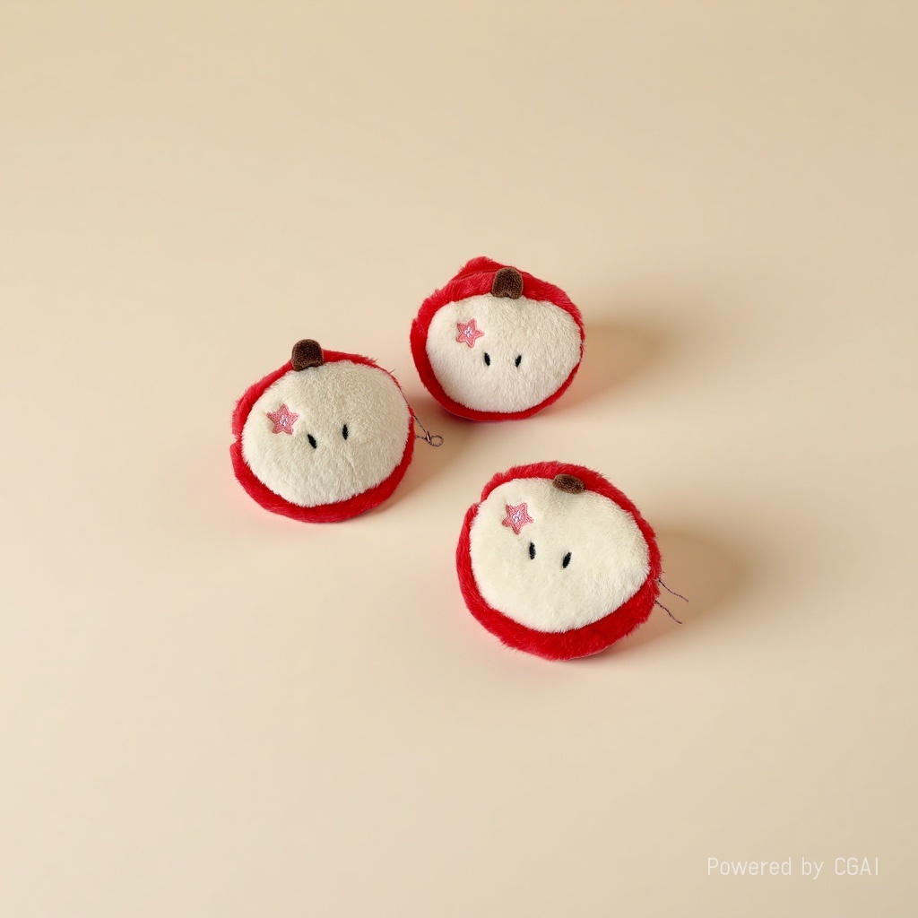 Wholesale of cute Apple coin purses and creative cartoon plush pendants Specification image