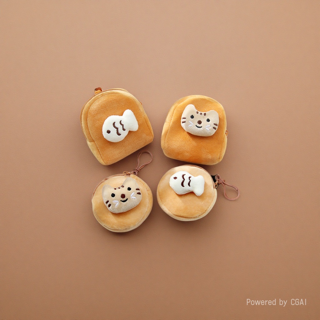 Wholesale of cute little fish and cat plush coin purses, student mini purses and key cases Application Scenario