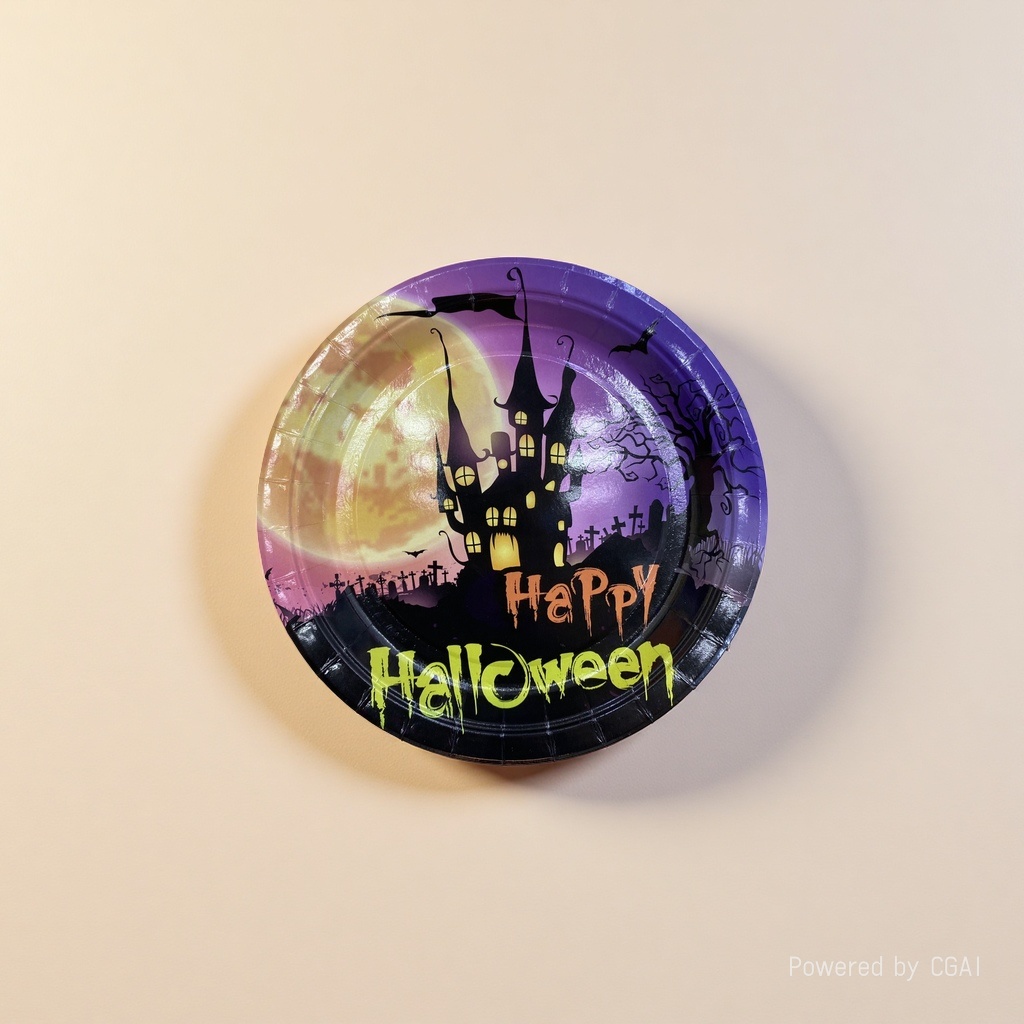 Wholesale of Halloween decoration items, colorful theme paper plates and party supplies Specification image