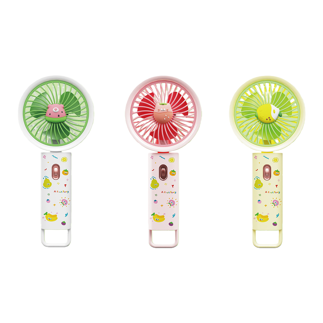 New cartoon color cartoon hook fan, small portable desktop USB charging type Item Picture