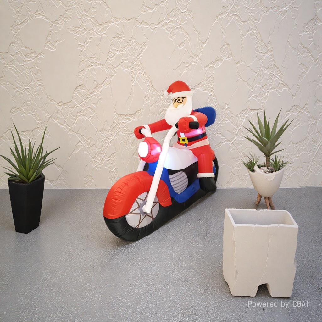 Cartoon inflatable toys, red Santa Claus riding a motorcycle, inflatable decorations, large balloons, children's outdoor Application Scenario