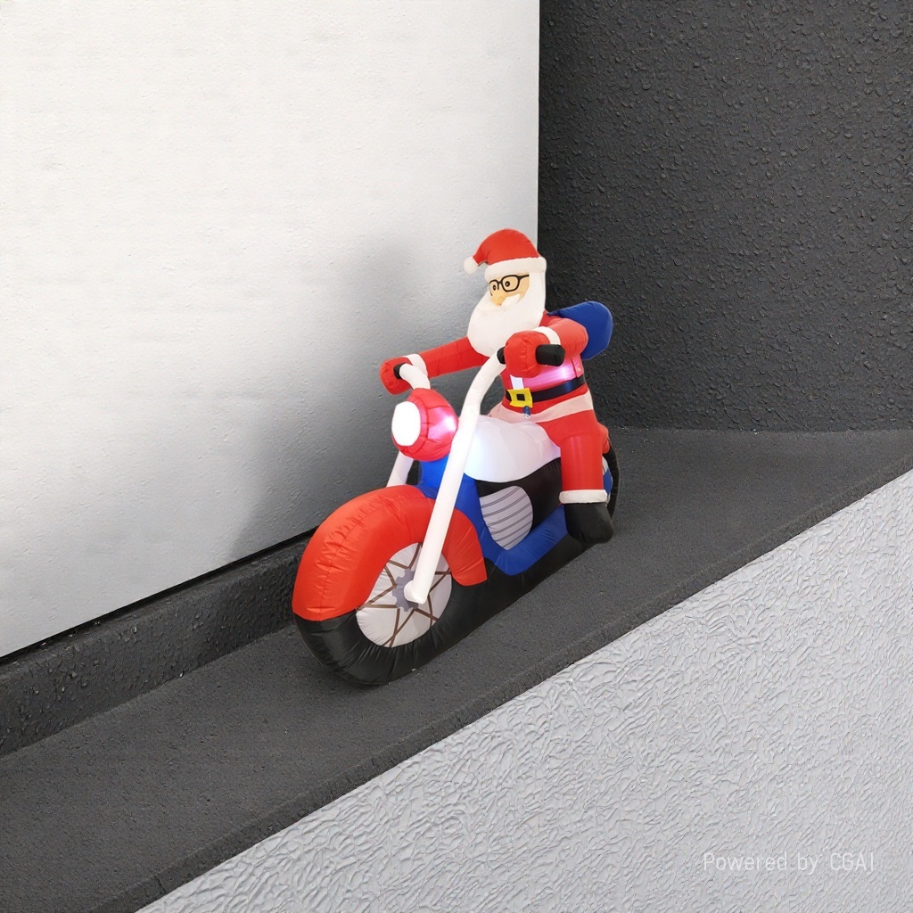 Cartoon inflatable toys, red Santa Claus riding a motorcycle, inflatable decorations, large balloons, children's outdoor Item Picture