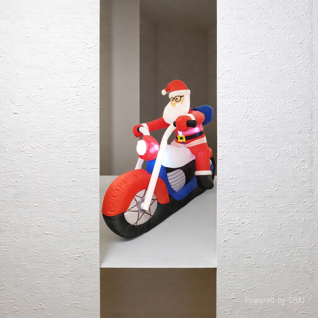 Cartoon inflatable toys, red Santa Claus riding a motorcycle, inflatable decorations, large balloons, children's outdoor Specification image