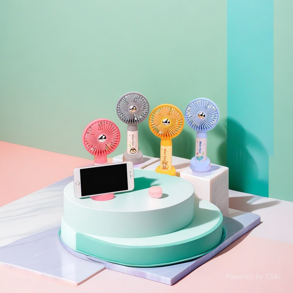 Color mini USB charging handheld small fan, portable silent cooling electric fan