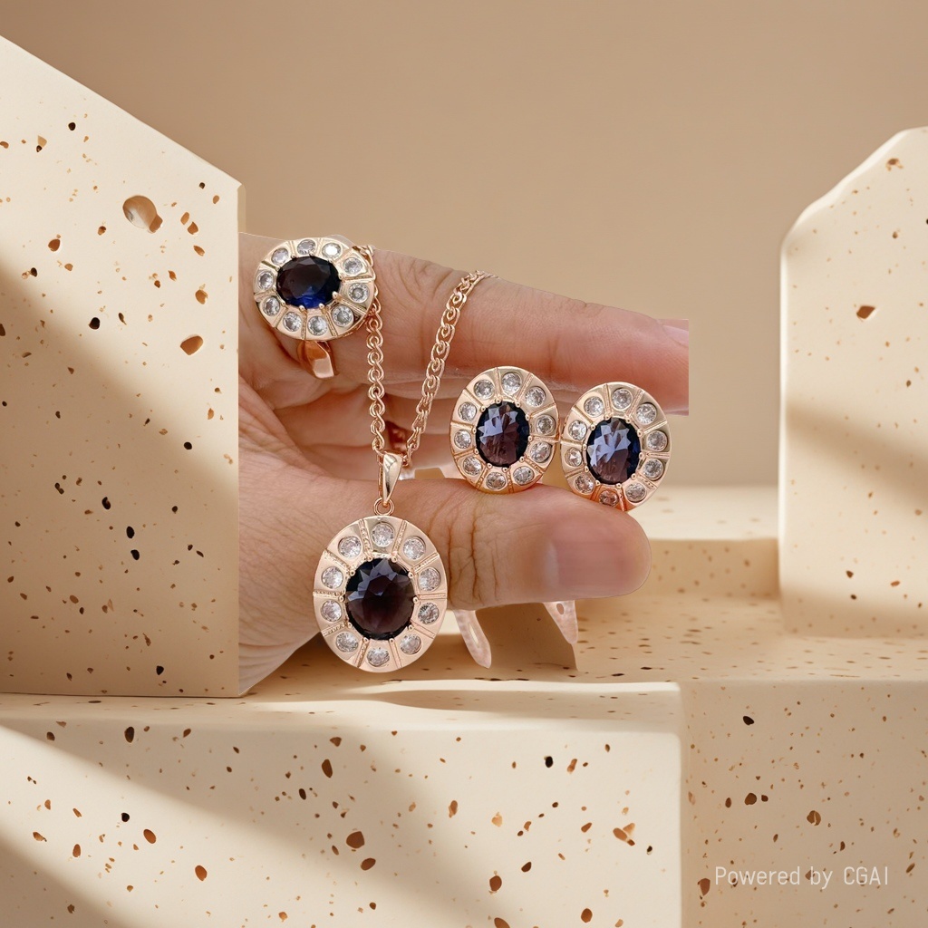 925 sterling silver cultivated diamond crystal square earrings, fashionable and light luxury jewelry details Picture