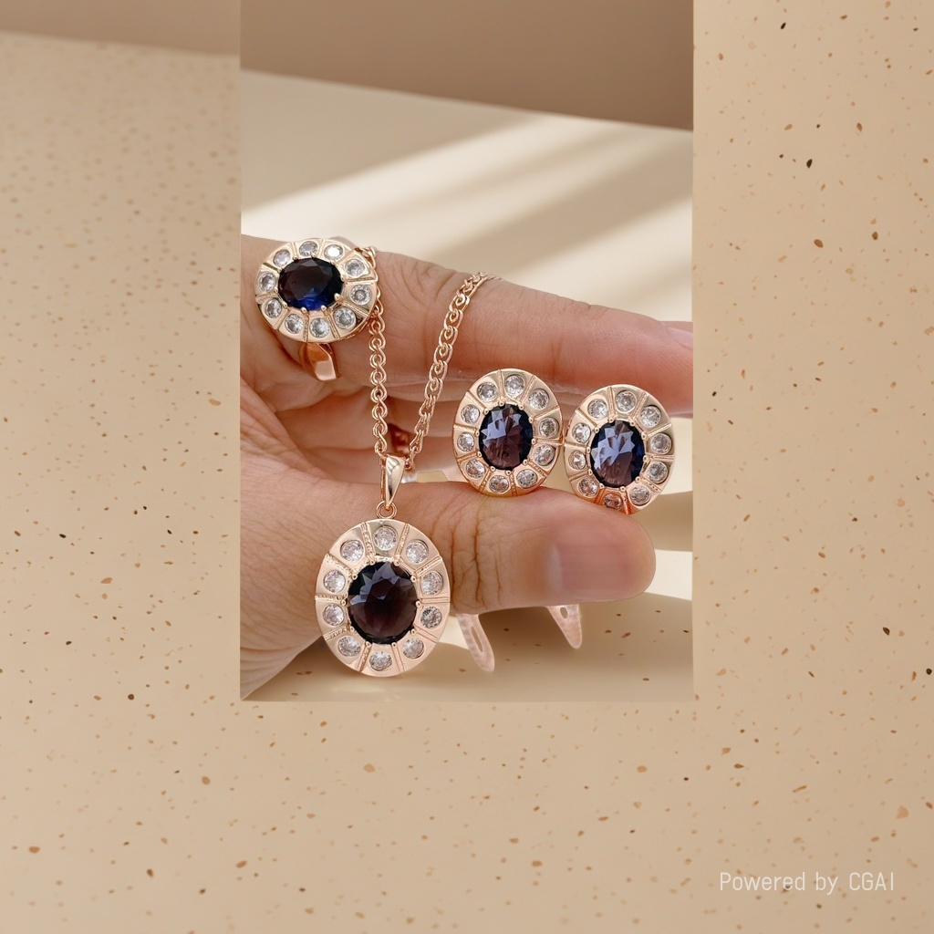 925 sterling silver cultivated diamond crystal square earrings, fashionable and light luxury jewelry Specification image