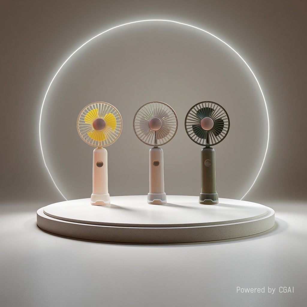 Three hot-selling high-speed USB handheld small fans in color portable electric fans