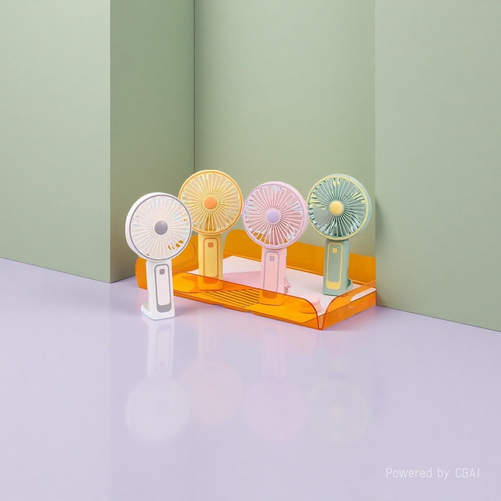 Color portable USB mini handheld fan, rechargeable silent desktop for office use Specification image