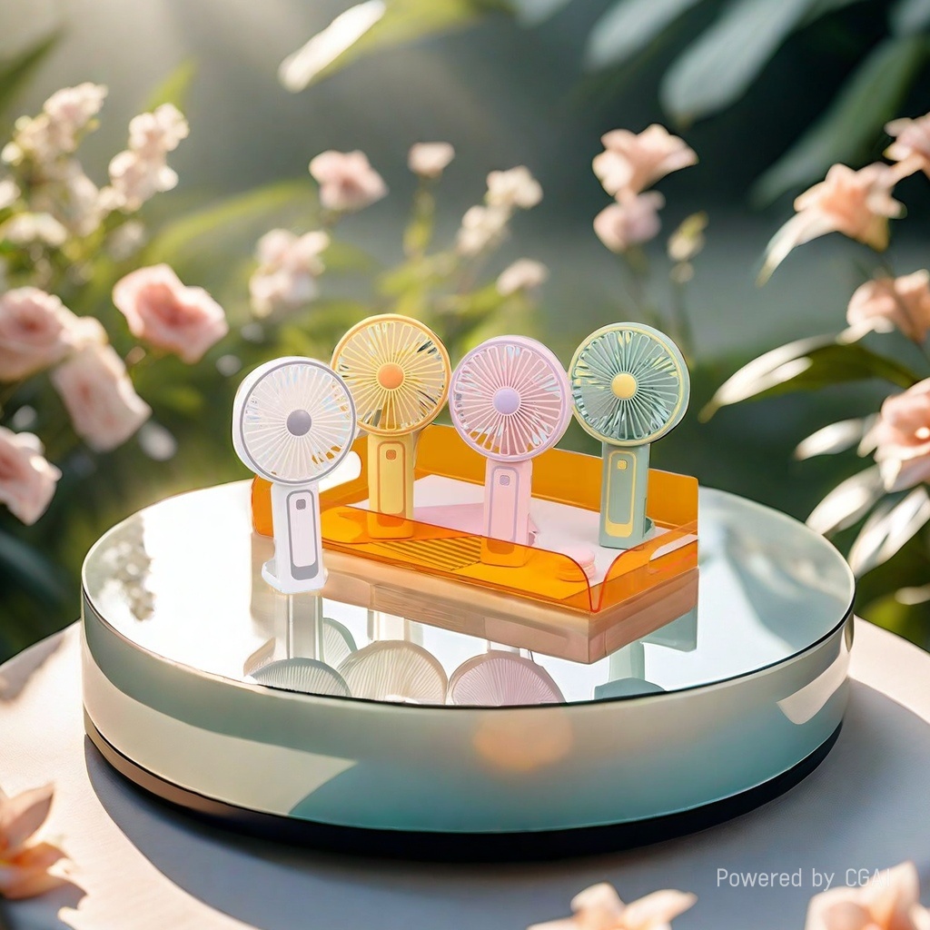 Color portable USB mini handheld fan, rechargeable silent desktop for office use Application Scenario