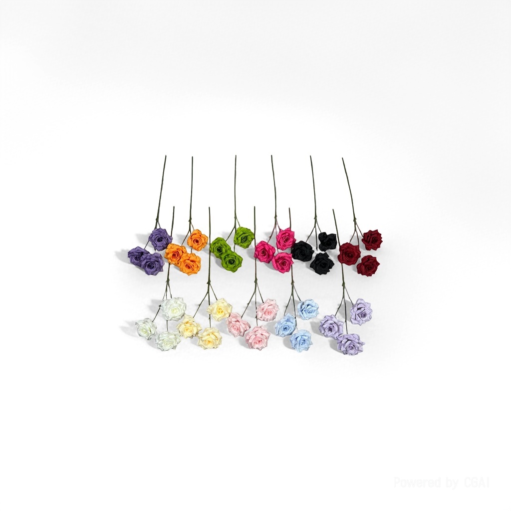 Artificial rose, colorful artificial rose, wedding romantic knitted decorative items Specification image