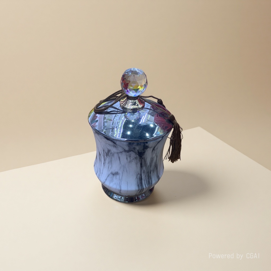 Chaji Feng Ceramic hand sanitizer bottle with marble-patterned crystal top cap ceramic bottle
