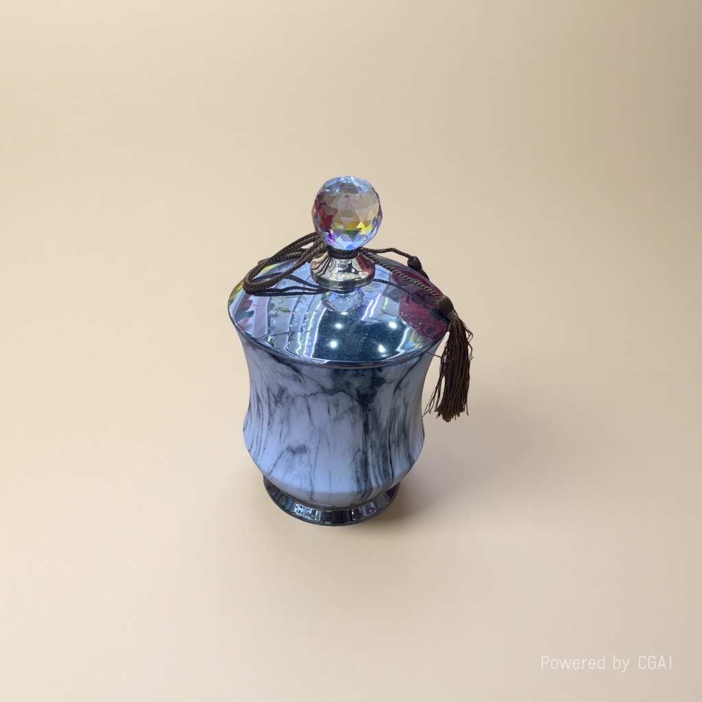 Chaji Feng Ceramic hand sanitizer bottle with marble-patterned crystal top cap ceramic bottle Specification image