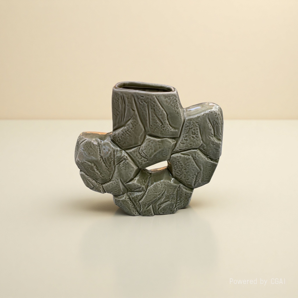 Celadon glaze crack-shaped vase simulation handicraft indoor decorative item details Picture