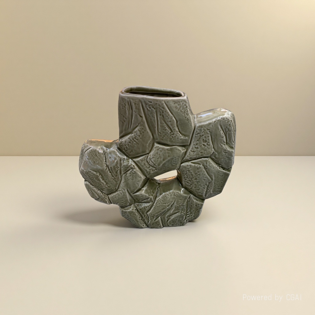 Celadon glaze crack-shaped vase simulation handicraft indoor decorative item Specification image