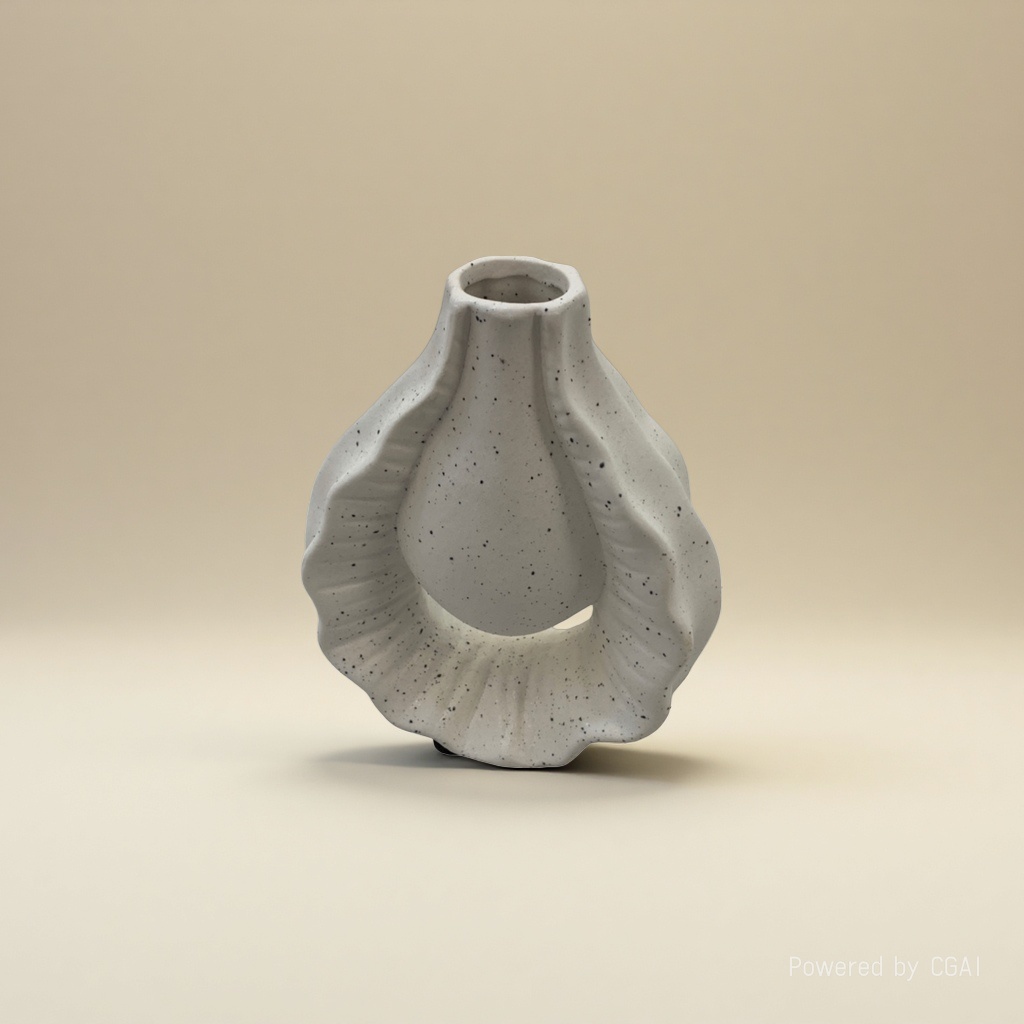 Grey-gold textured creative ceramic vase, large tea vase, acrylic decorative vase 110615568