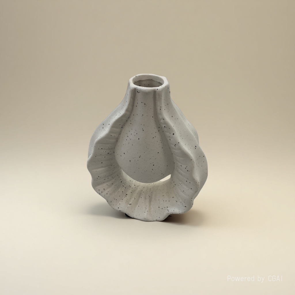 Grey-gold textured creative ceramic vase, large tea vase, acrylic decorative vase 110615568 details Picture