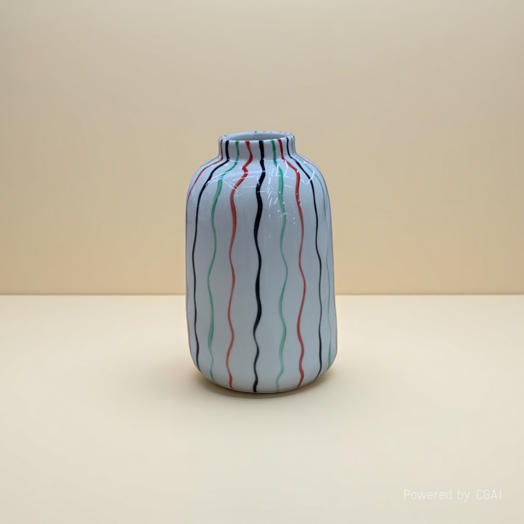 White striped creative ceramic vase, large tea vase, acrylic decorative vase Specification image