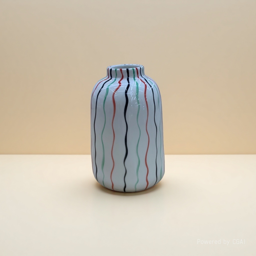 White striped creative ceramic vase, large tea vase, acrylic decorative vase Application Scenario