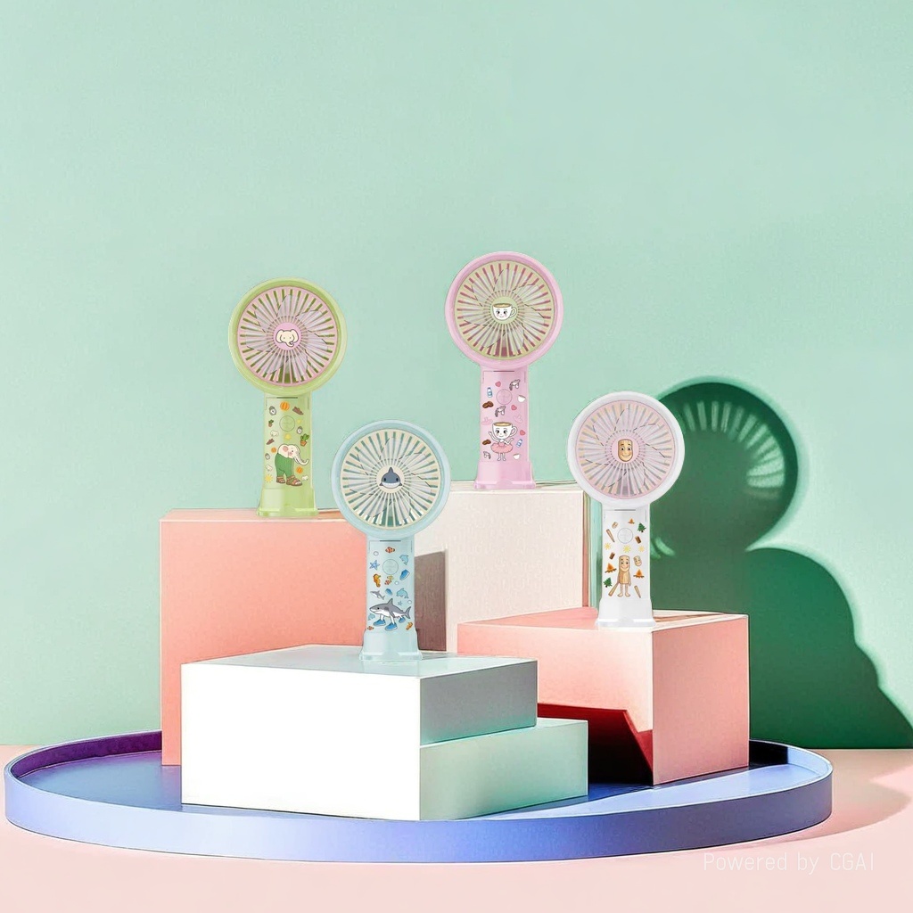Hot-selling color cartoon USB handheld small fan mini portable electric fan Specification image