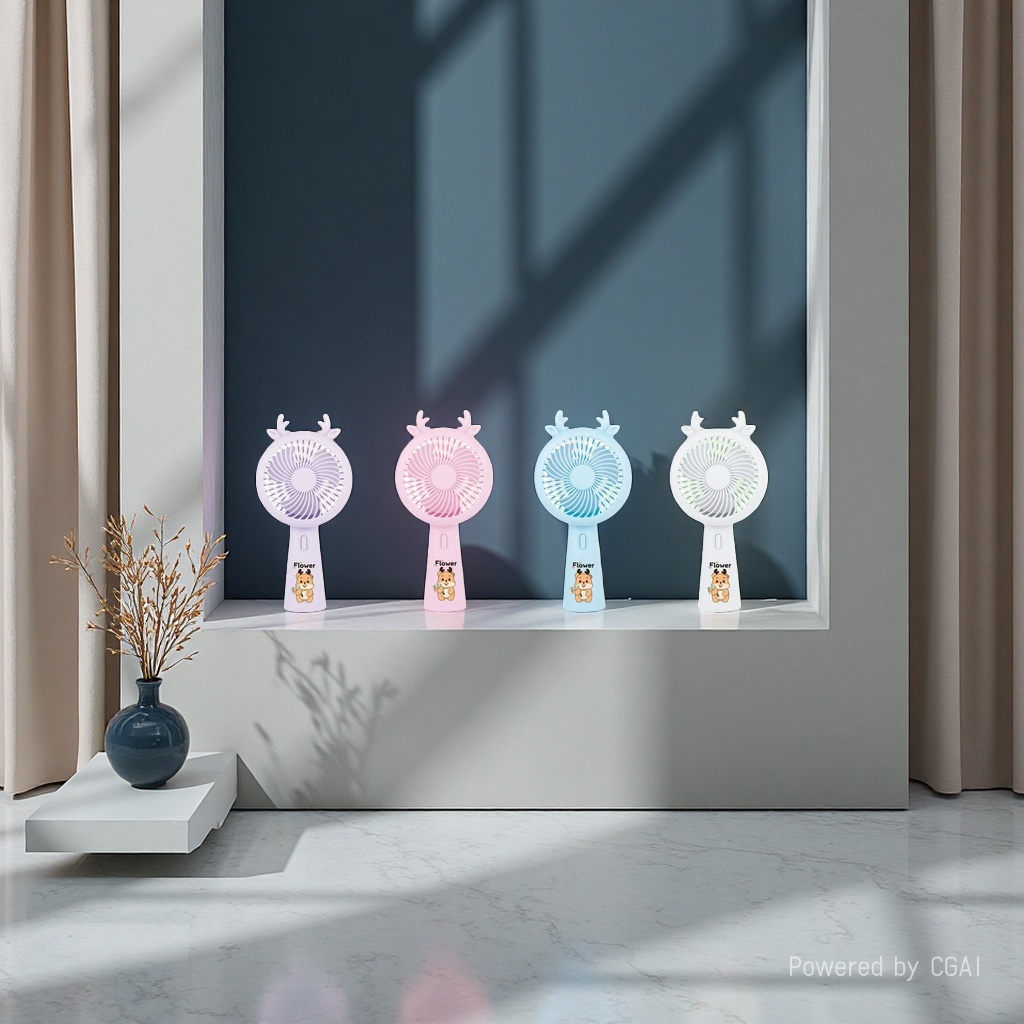 Colorful Antler mini USB handheld small fan Portable silent electric fan