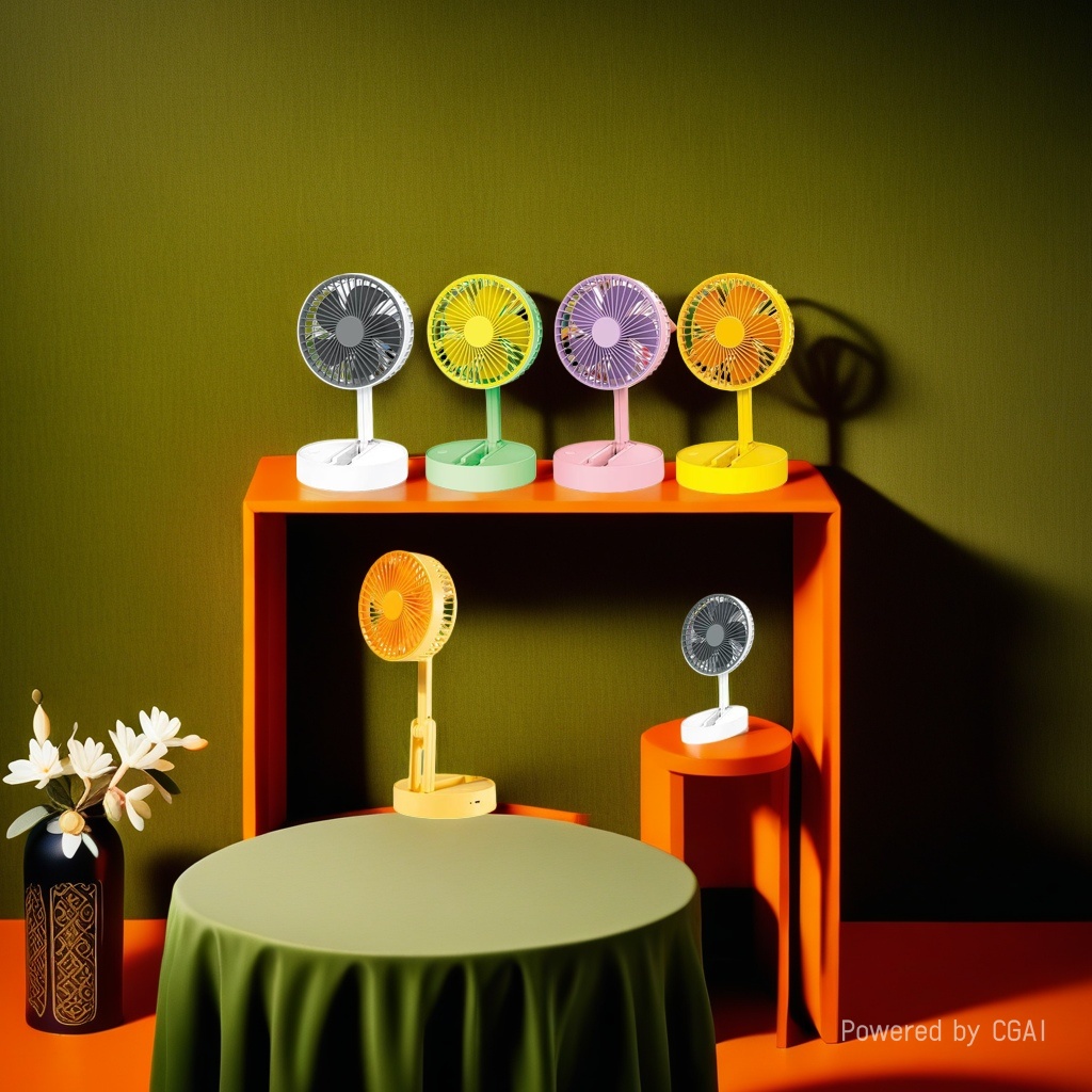 Colorful folding handheld mini USB fan, small fan, portable electric fan