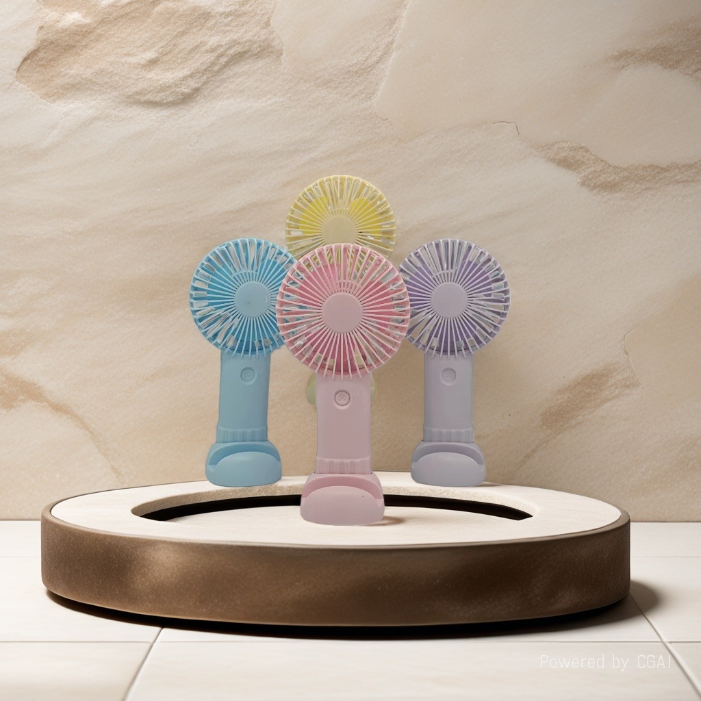 مراوح صغيرة ملونة معلقة بالألوان في الهواء الطلق تحمل مروحة كهربائية في الهواء الطلق Specification image