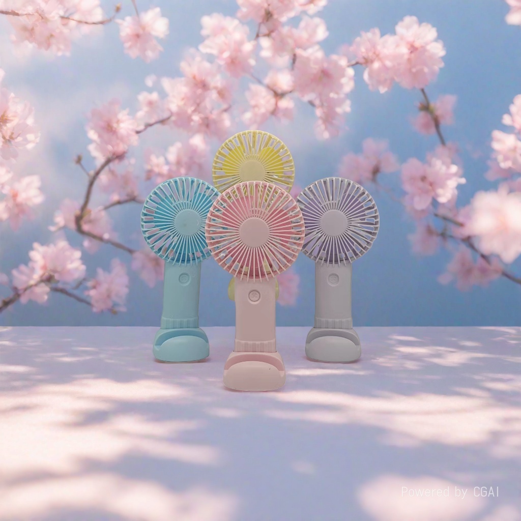 High appearance level mini handheld fan, colorful neck-hanging small fan, student outdoor portable handheld electric fan