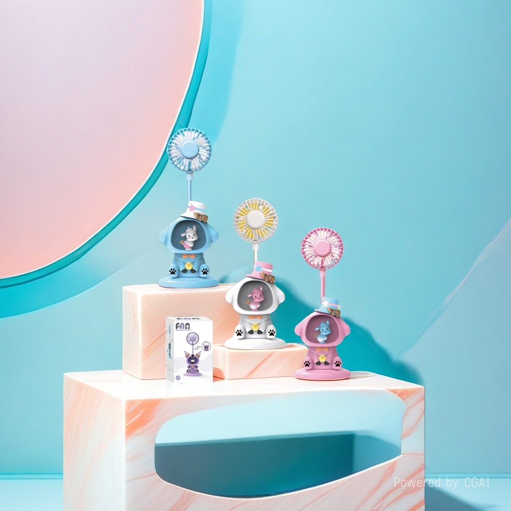 Cartoon-shaped USB mini handheld small fan portable electric fan details Picture